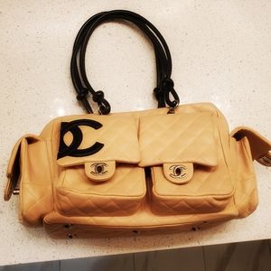 Beautiful Chanel Beige Cambon Reporter Bag